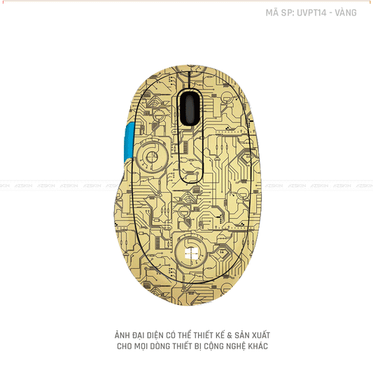Skin Dán Chuột Microsoft Vân Nổi Hình VI MẠCH 2023 Màu Vàng | UVPT14