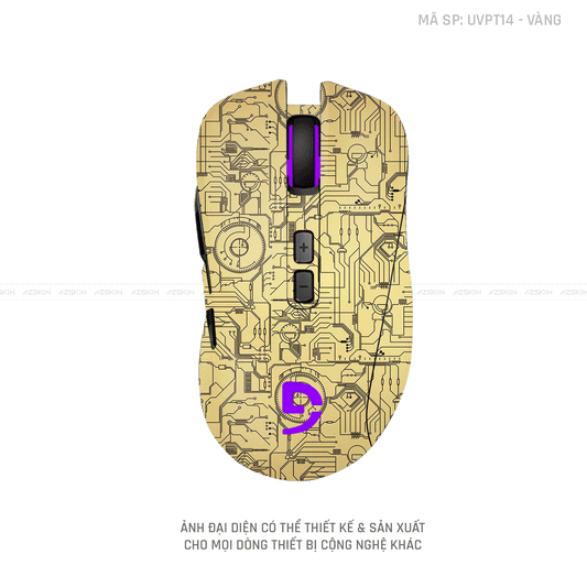 Skin Dán Chuột Fuhlen Vân Nổi Hình VI MẠCH 2023 Màu Vàng | UVPT14