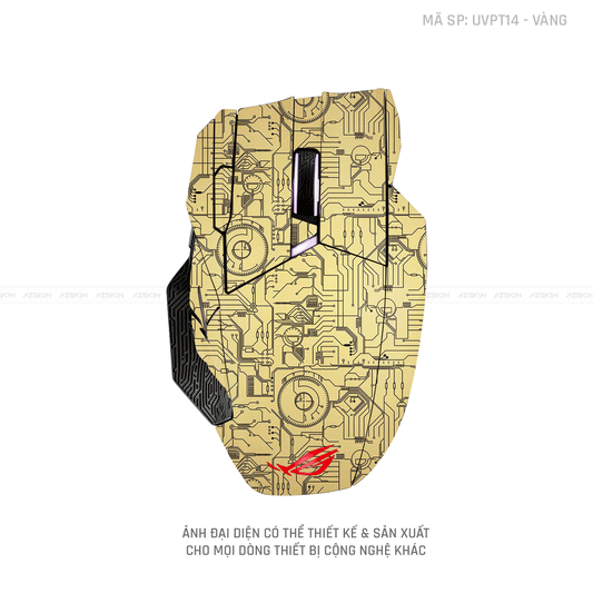 Skin Dán Chuột Asus Vân Nổi Hình VI MẠCH 2023 Vàng | UVPT14