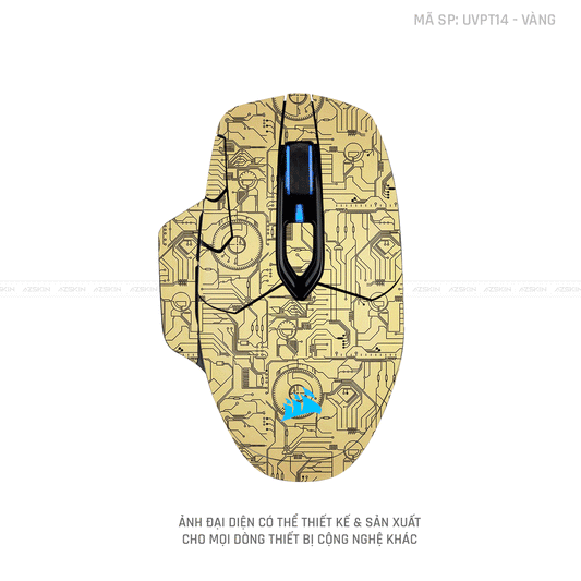 Skin Dán Chuột Corsair Vân Nổi Vi Mạch 2023 Màu Vàng | UVPT14