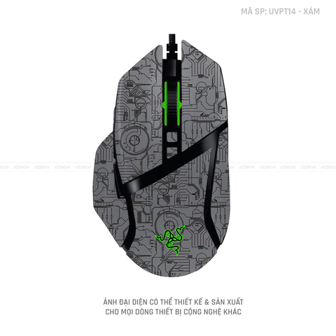 Skin Dán Chuột Razer Vân Nổi Hình Vi MẠCH 2023 Xám | UVPT14
