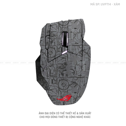 Skin Dán Chuột Asus Vân Nổi Hình VI MẠCH 2023 Xám | UVPT14