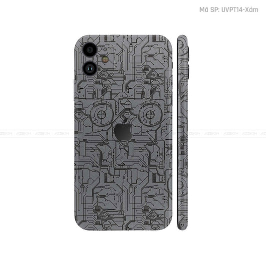 Dán Skin IPhone 11 Series Vân Vi Mạch 2023 Xám | UVPT14