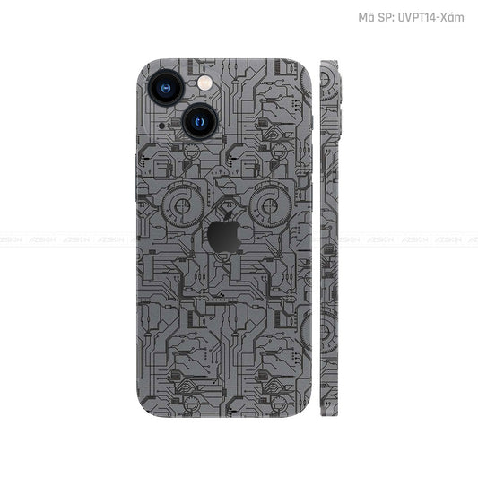 Dán Skin IPhone 14 Series Vân Vi Mạch 2023 Xám | UVPT14