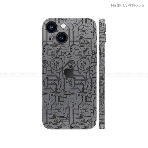 Dán Skin IPhone 14 Series Vân Vi Mạch 2023 Xám | UVPT14
