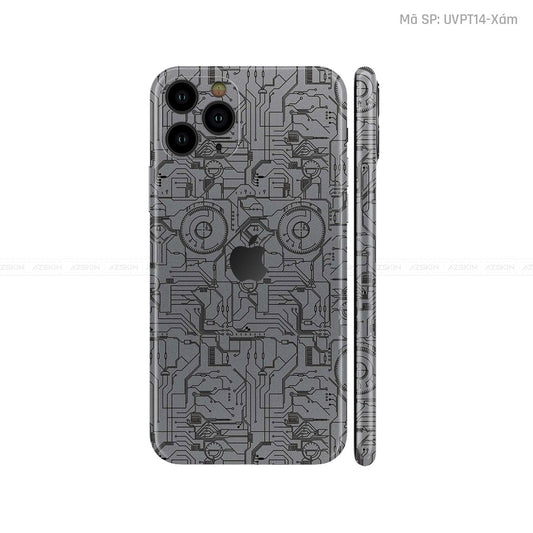 Dán Skin IPhone 11 Series Vân Vi Mạch 2023 Xám | UVPT14