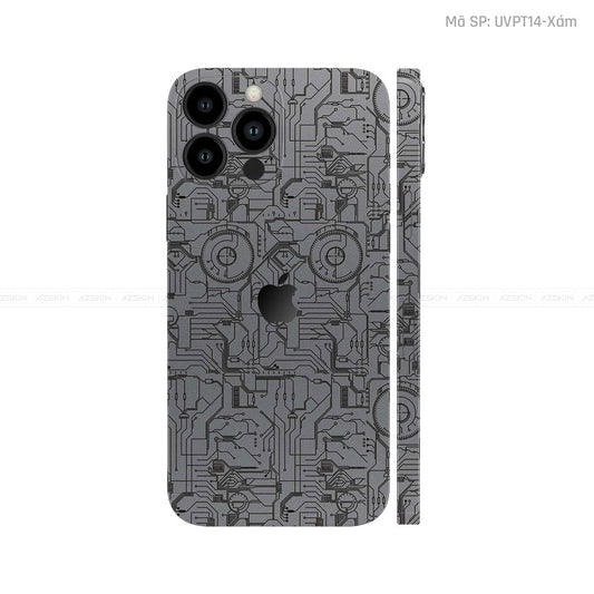 Dán Skin IPhone 14 Series Vân Vi Mạch 2023 Xám | UVPT14