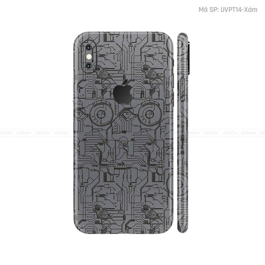 Dán Skin IPhone X Series Vân Vi Mạch 2023 Xám | UVPT14