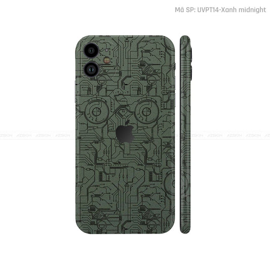 Dán Skin IPhone 11 Series Vân Vi Mạch 2023 Xanh | UVPT14