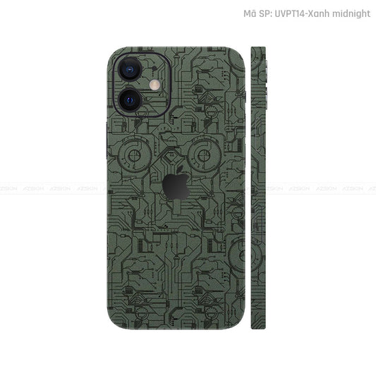 Dán Skin IPhone 12 Series Vân Nổi Vi Mạch Xanh | UVPT14