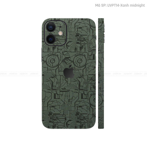 Dán Skin IPhone 12 Series Vân Nổi Vi Mạch Xanh | UVPT14