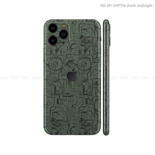 Dán Skin IPhone 11 Series Vân Vi Mạch 2023 Xanh | UVPT14
