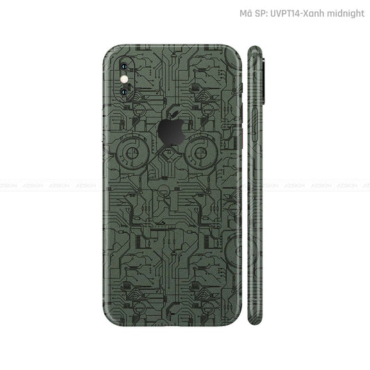 Dán Skin IPhone X Series Vân Vi Mạch 2023 Xanh Midnight | UVPT14