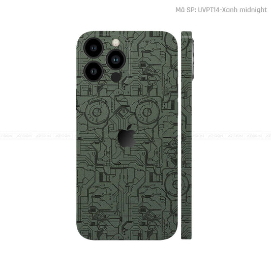 Dán Skin IPhone 14 Series Vân Vi Mạch 2023 Xanh | UVPT14