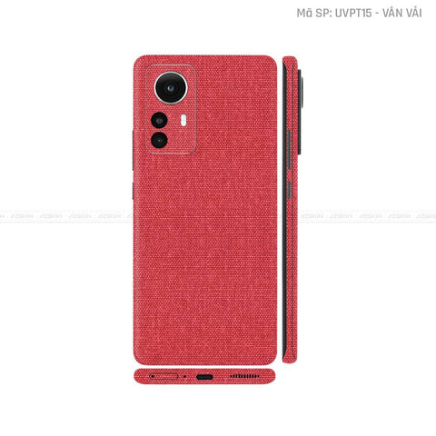 Dán Skin Xiaomi 12 Series Vân Vải Đỏ | UVPT15