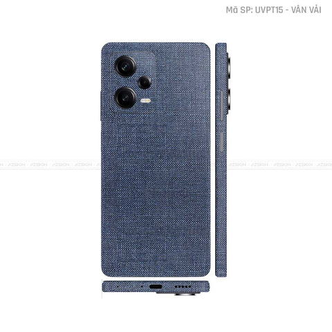 Dán Skin Xiaomi Redmi Note 12 Series Vân Vải Xanh | UVPT15