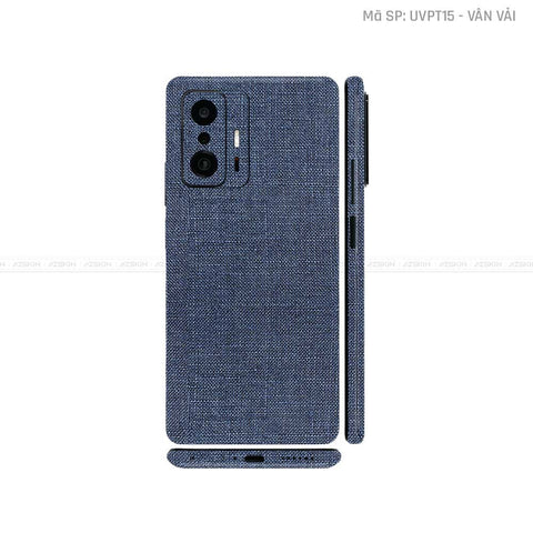Dán Skin Xiaomi 11 Series Vân Vải Xanh | UVPT15