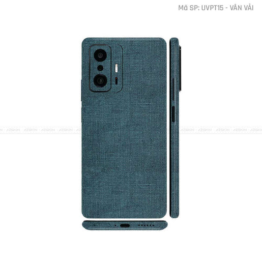 Dán Skin Xiaomi 11 Series Vân Vải Xanh | UVPT15