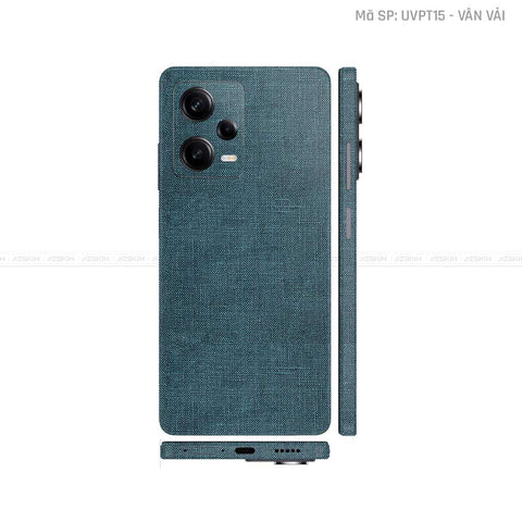 Dán Skin Xiaomi Redmi Note 12 Series Vân Vải Xanh | UVPT15