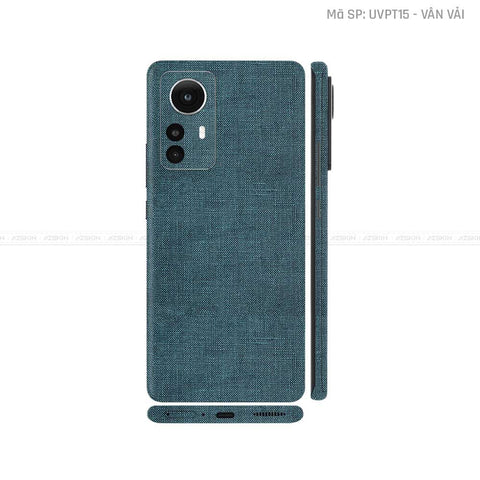 Dán Skin Xiaomi 12 Series Vân Vải Xanh | UVPT15