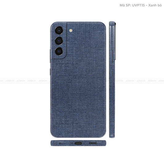 Dán Skin Galaxy S22 Series Vân Vải Xanh Blue | UVPT15