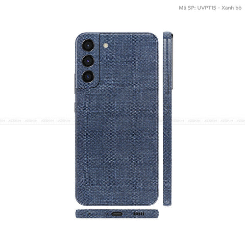 Dán Skin Galaxy S22 Series Vân Vải Xanh Blue | UVPT15