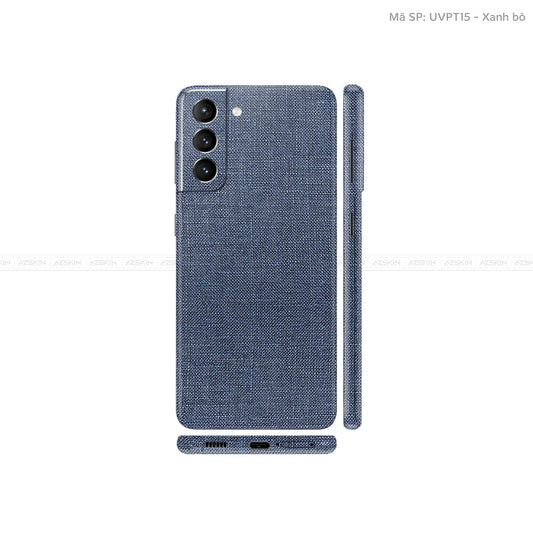 Dán Skin Galaxy S21 Series Vân Vải Xanh Bò | UVPT15