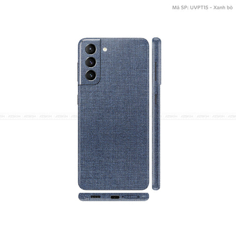 Dán Skin Galaxy S21 Series Vân Vải Xanh Bò | UVPT15