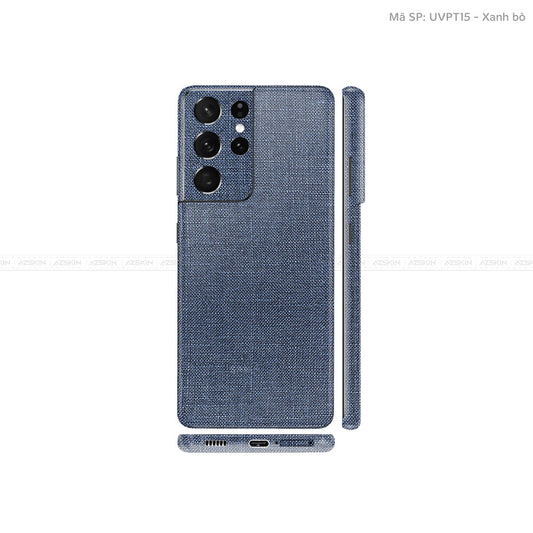 Dán Skin Galaxy S21 Series Vân Vải Xanh Bò | UVPT15