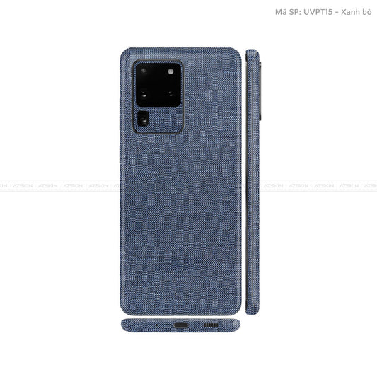 Dán Skin Galaxy S20 Series Vân Vải Xanh | UVPT15
