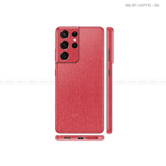 Dán Skin Galaxy S21 Series Vân Vải Đỏ | UVPT15
