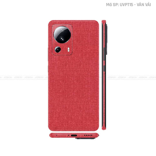 Dán Skin Xiaomi 13 Series Vân Nổi Vân Vải Đỏ | UVPT15
