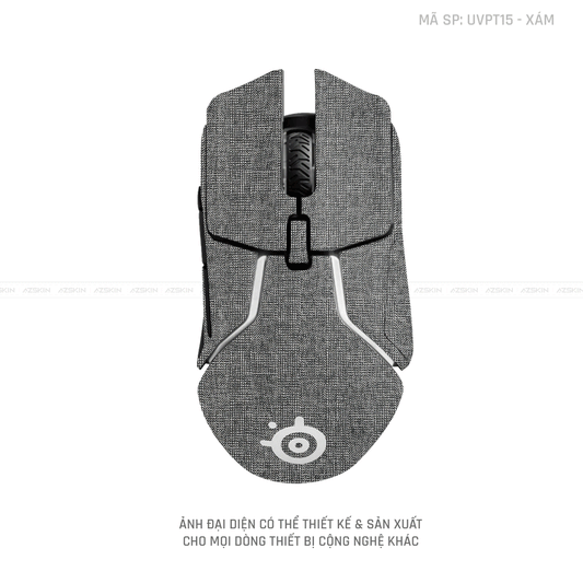 Skin Dán Chuột Steelseries Vân Nổi Vân Vải Xám | UVPT15