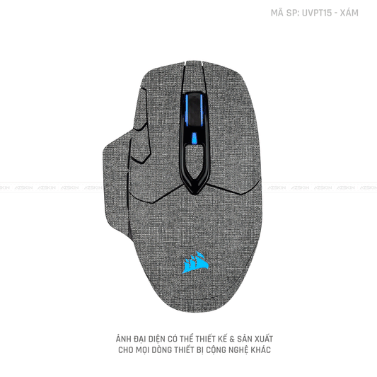 Skin Dán Chuột Corsair Vân Nổi Vân Vải  Xám | UVPT15