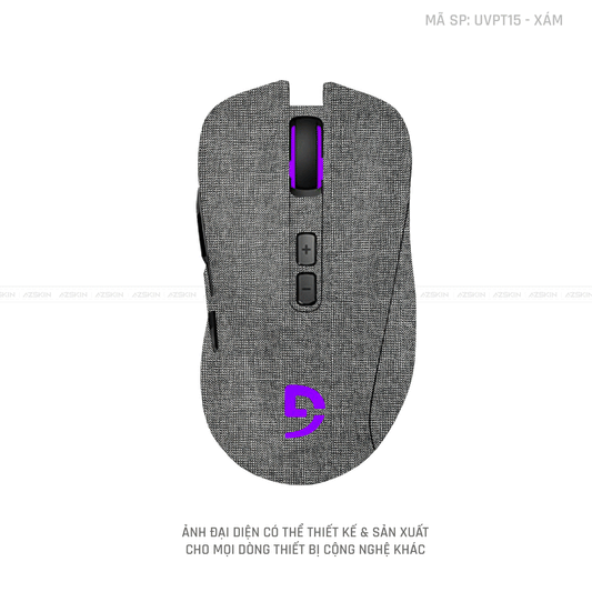 Skin Dán Chuột Fuhlen Vân Nổi Hình Vân Vải Màu Xám | UVPT15