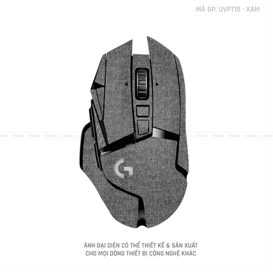 Skin Dán Chuột Logitech Vân Nổi Vân Vải Xám | UVPT15