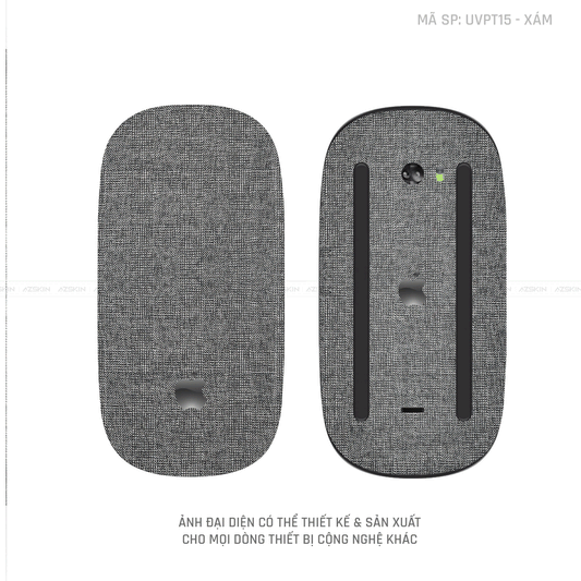 Skin Dán Chuột Apple Magic Mouse Vân Nổi Hình Vân Vải Màu Xám | UVPT15