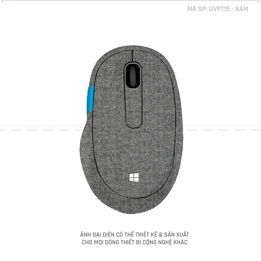 Skin Dán Chuột Microsoft Vân Nổi Hình Vân Vải Xám | UVPT15