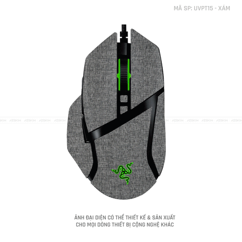 Skin Dán Chuột Razer Vân Nổi Hình Vân Vải Xám | UVPT15