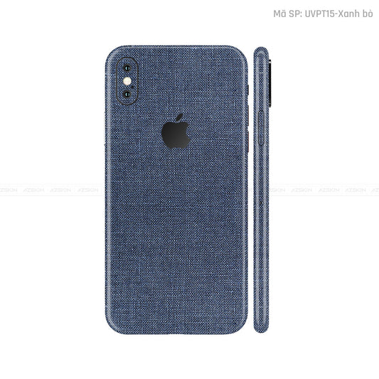 Dán Skin 3M IPhone X Series Vân Vải Xanh Blue | UVPT15