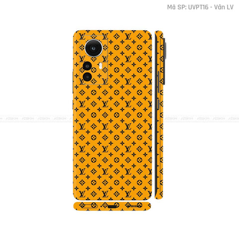 Dán Skin Xiaomi 12 Series Vân Nổi LV Vàng Đen | UVPT16