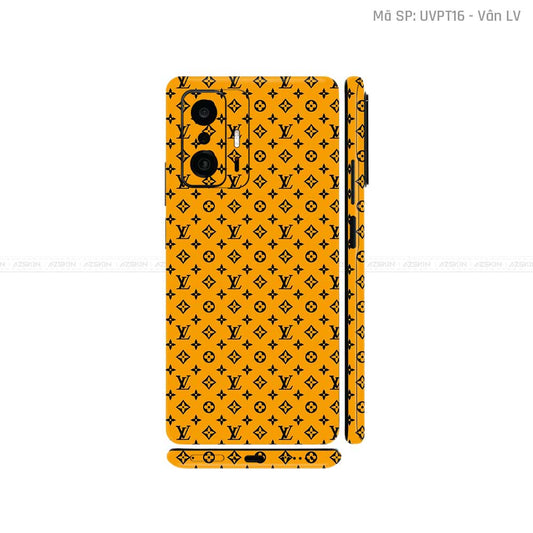 Dán Skin Xiaomi 11 Series Vân Nổi LV Đen Vàng | UVPT16