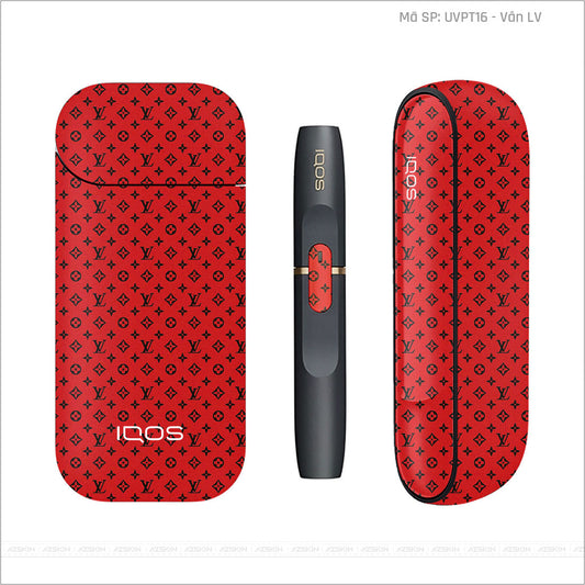 Dán Skin IQOS Vân LV Đỏ Đen | UVPT16