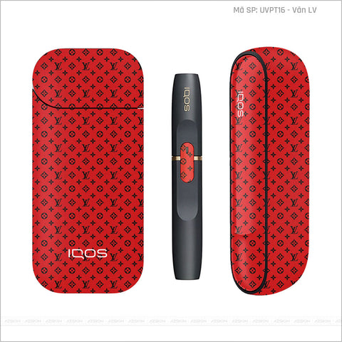 Dán Skin IQOS Vân LV Đỏ Đen | UVPT16