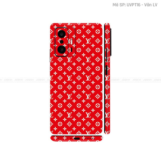 Dán Skin Xiaomi 11 Series Vân Nổi LV Đỏ Trắng | UVPT16