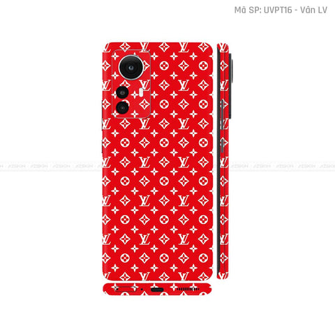 Dán Skin Xiaomi 12 Series Vân Nổi LV Đỏ Trắng | UVPT16