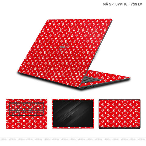 Dán Skin Laptop Dell Vân Pattern LV Đỏ Trắng | UVPT16