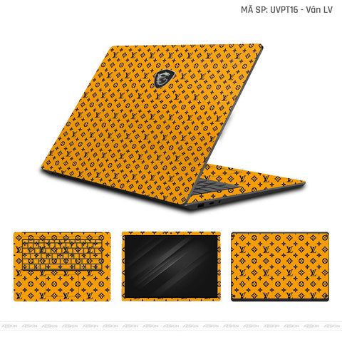 Dán Skin Laptop MSI Vân LV Vàng Đen | UVPT16