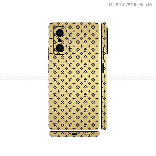 Dán Skin Xiaomi 11 Series Vân Nổi LV Vàng Đồng | UVPT16