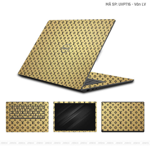 Dán Skin Laptop Dell Vân Pattern LV Vàng Gold | UVPT16